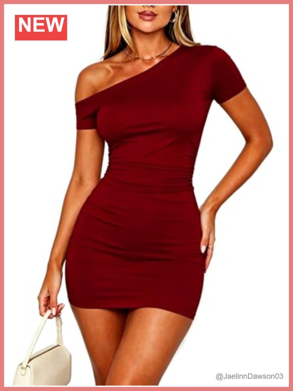 Off Shoulder Short Sleeve Mini Dress Double Lined Ruched Bodycon Club Party
